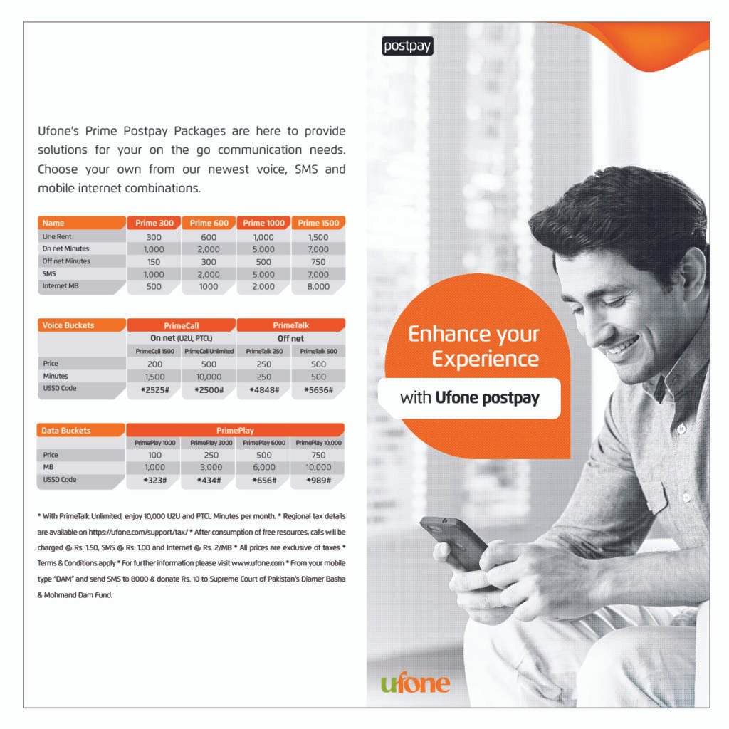 Ufone Postpaid Packages | Calls, SMS & Data Bundles